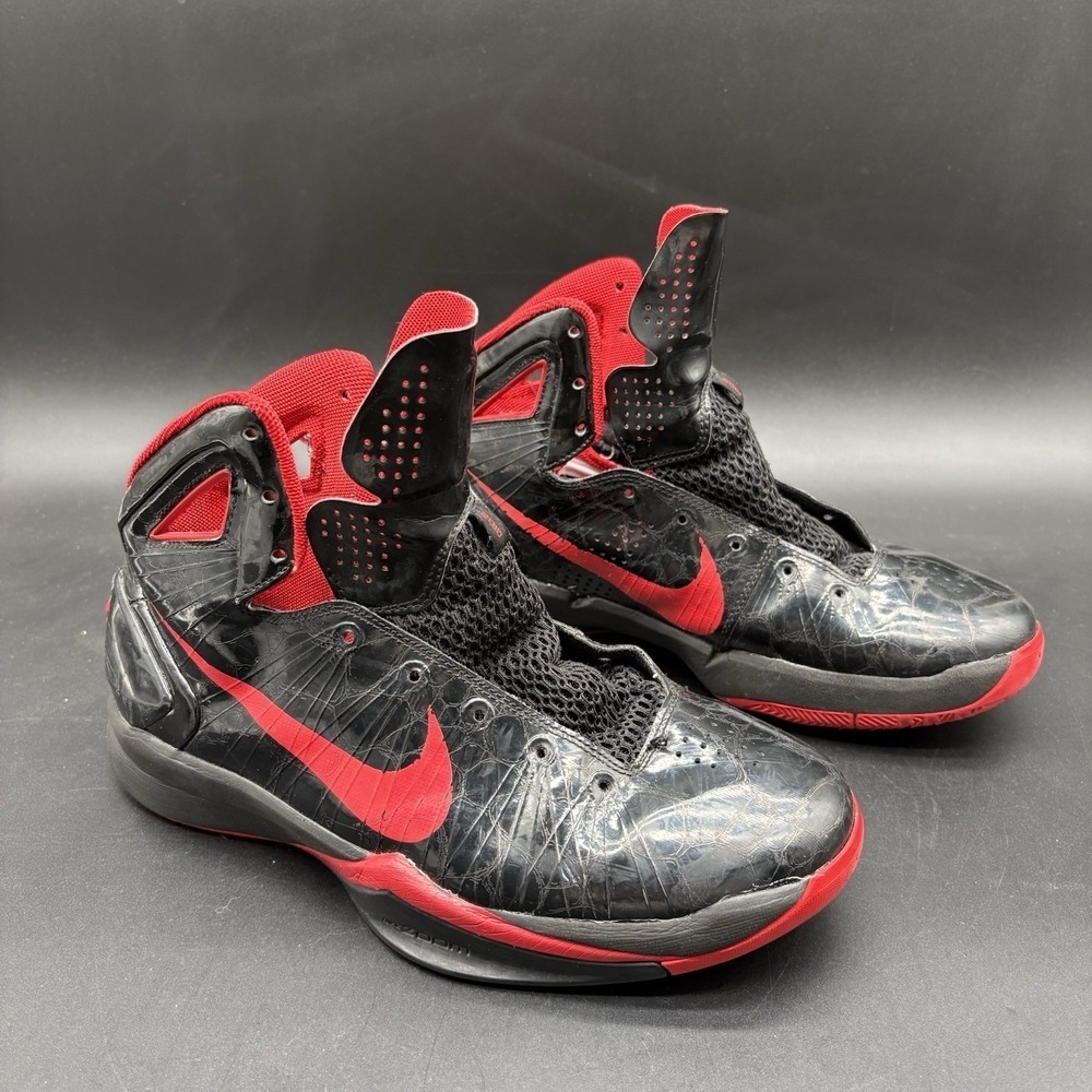 Nike Hyperdunk 2010‎ Black Red Croc Hyperdunk Size 9 407625-004 NO LACES